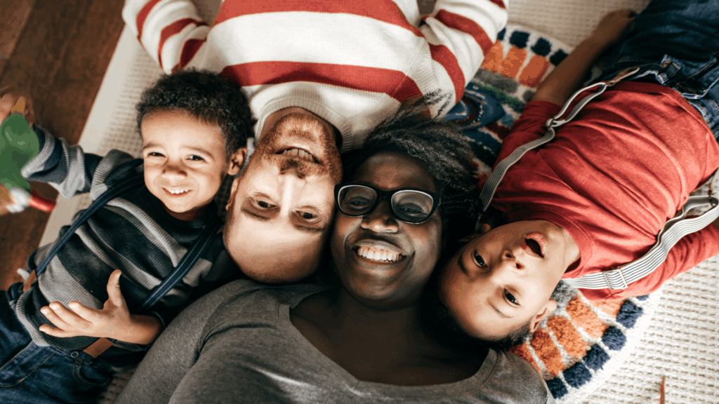 parents and kids smiling