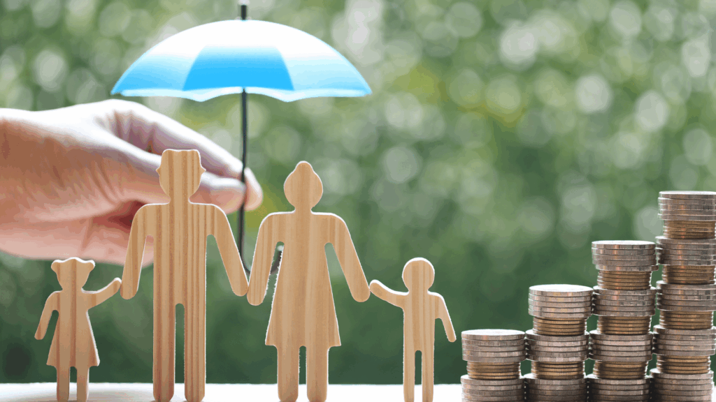 wooden cutouts of a family